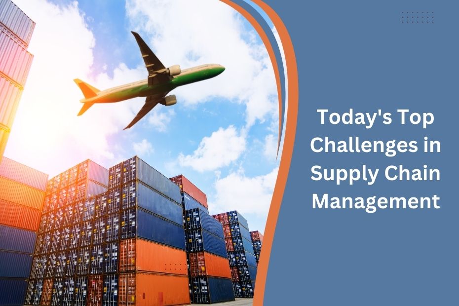 Global supply chain challenges with interconnected logistics and transportation systems