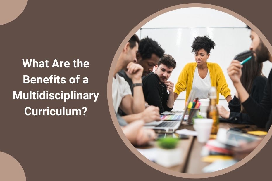 A diverse group of students collaborating on a multidisciplinary project in a classroom